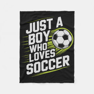 Vintage gewoon jongen die van voetbal houdt speel  fleece deken