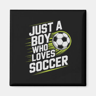 Vintage gewoon jongen die van voetbal houdt speel  magneet