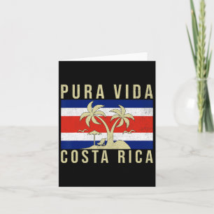 Vintage gezinsvakantie Costa Rica Vlag Pura Vida Kaart