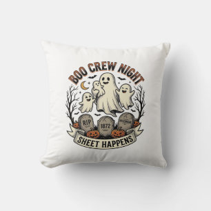 Vintage Ghost Halloween Boo Crew Laken Feest T-shi Kussen