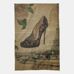 Vintage giffeltoren van Parijs Stiletto Theedoek