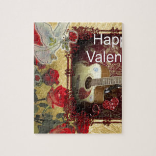 Vintage Gitaar: Afrikaanse Bruine Schoonheid Valen Legpuzzel