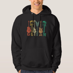 Vintage gitaarcadeau voor mannen vrouwen muziekban hoodie