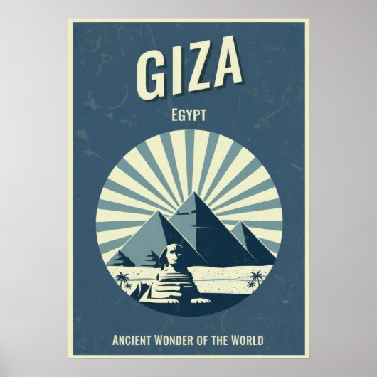 Vintage Giza Pyramid Poster – Retro Egyptian (Devant)