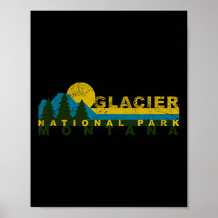 Vintage Glacier Bay National Park Bergzonsondergan Poster