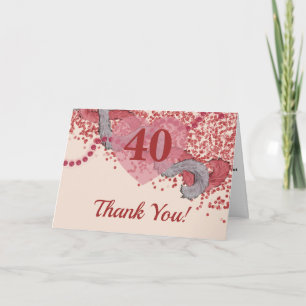 Vintage Glam 40e verjaardag Rode Veren Bedankt