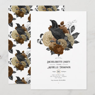 Vintage Glam Amber Raven Gotische Bachelorette Par Kaart
