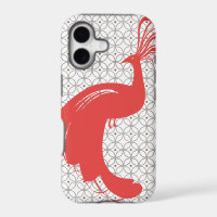 VINTAGE GLAM PEACOCK en Red iPhone 5 Coque