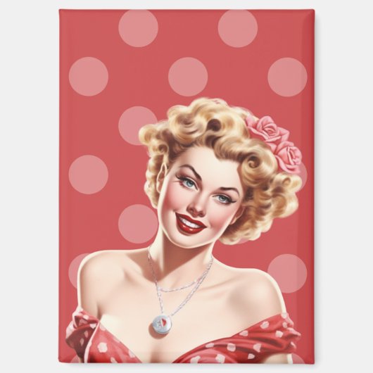 Vintage Glam Pin-Up Magnet – Lola Grace  (Recto)