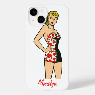 Vintage glamourgirl, blonde bom du lingerie Case-Mate iPhone 14 hoesje