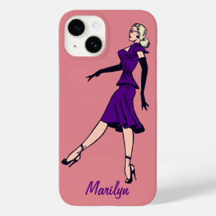 Vintage glamourgirl, retro blondine secretaresse Case-Mate iPhone 14 hoesje