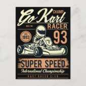 Vintage Go Kart Racen Retro Briefkaart (Voorkant)