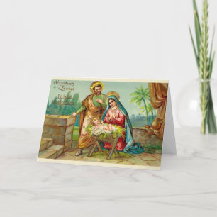 Vintage Godsdienstige Poolse Kerstkaart Feestdagen Kaart