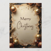 Vintage Gold Christmas Party Invitation (Dos)