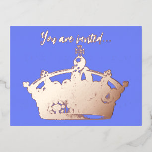 Vintage Gold Crown Lijst Folie Invitation Briefkaa Folie Uitnodiging Briefkaart