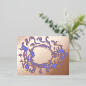 Vintage Gold Crown Lijst Folie Invitation Briefkaa Uitnodiging Briefkaart (Staand Voorkant)