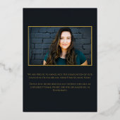 Vintage Gold Foil Afstuderen Aankondiging Kaart (Achterkant)