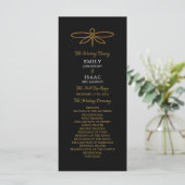 Vintage Gold Foil Dragonfly Wedding Programme (Debout devant)