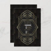 Vintage Gold Great Gatsby 20s Mariage RSVP (Devant / Derrière)