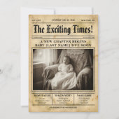 vintage gold Newspaper Pregnancy Announcement Aankondiging (Voorkant)