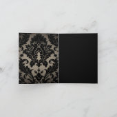 vintage Gold noir mariage damassé merci (Intérieur)