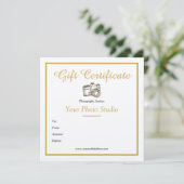 Vintage Gold Photography Gift Certificate Sjabloon (Staand voorkant)