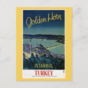 Vintage Golden Horn Istanbul Turkije Briefkaart