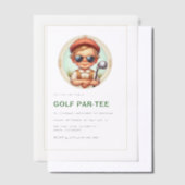 Vintage Golf Par-Tee 1e verjaardag jongen Vellum Uitnodigingen (Offset)