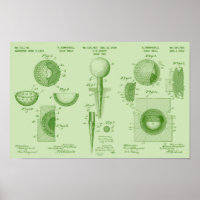 Vintage Golf Patent Poster 1 Verse Groen