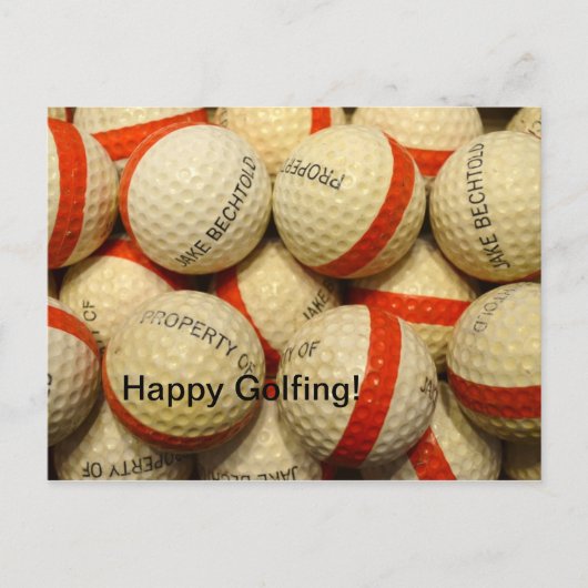 Vintage - Golfballen Briefkaart (Voorkant)