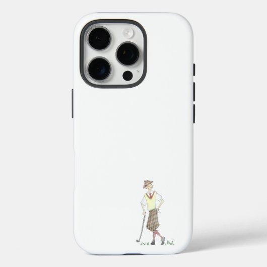 Vintage Golfer iPhone 16 Pro Hoesje (Achterkant)