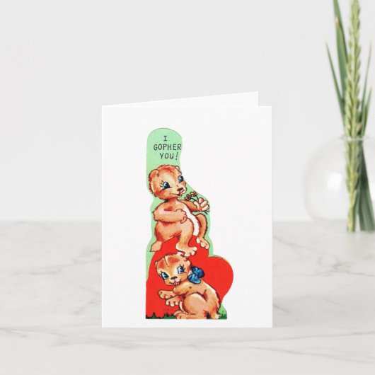 Vintage Gopher Valentijn Kaart (Voorkant)