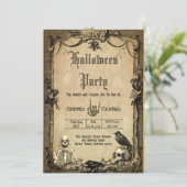 Vintage Goth Halloween Invitation personnalisée Éf (Debout devant)