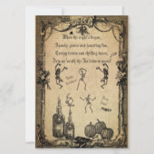 Vintage Goth Halloween Invitation personnalisée Éf (Dos)