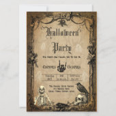 Vintage Goth Halloween Invitation personnalisée Éf (Devant)
