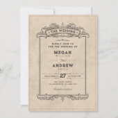 Vintage gothic arch wedding  kaart (Voorkant)