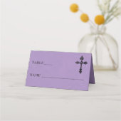 Vintage Gothic Black Toile Cross Purple Wedding (Voorkant)