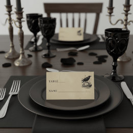 Vintage Gothic Black Toile Skull Tan Wedding
