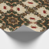 Vintage Gothic Christmas Kaleidoscope Pattern Cadeaupapier (Hoek)