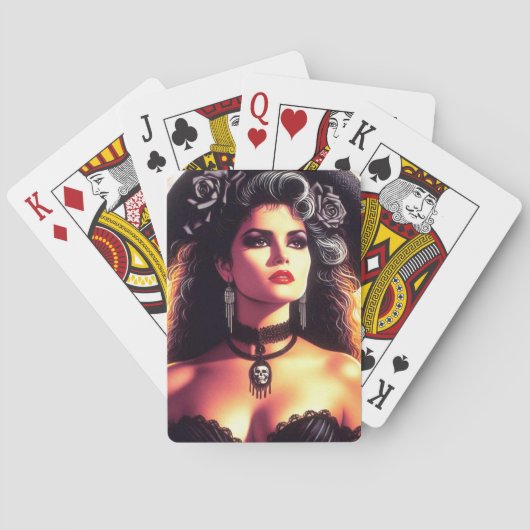 Vintage Gothic Woman Pokerkaarten (Achterkant)