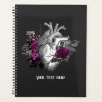 Vintage gothique floral cœur violet