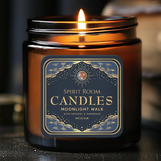 Vintage Gothique Tarot Lune Étiquette de bougie mo