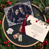 Vintage gotische foto plat kerstkaart