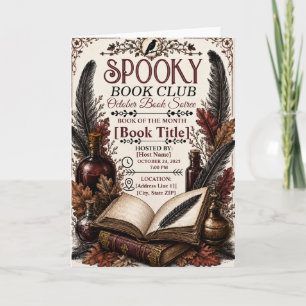 Vintage Gotische Griezelen Boekclub Halloween Kaart