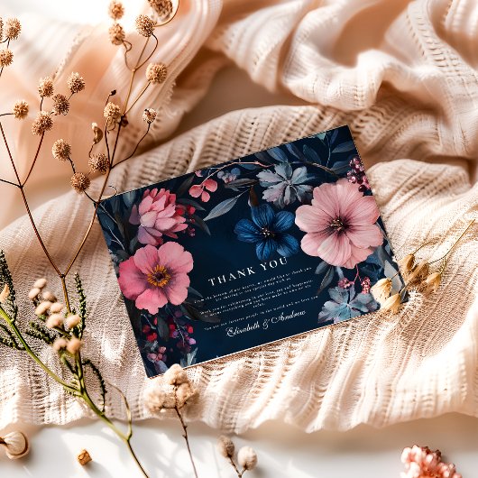 Vintage Gotische Huwelijksesthetiek Bedankkaart