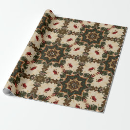 Vintage Gotische Kerst Kaleidoscoop Patroon Cadeaupapier