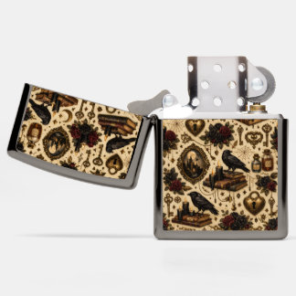 Vintage Gotische Raven Zippo Aansteker