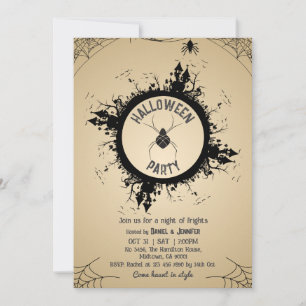 Vintage Gotische Spinnenweb Halloween-feest Kaart