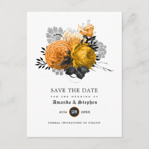 Vintage Gotische Trouwkaart 'Save the Date' Briefkaart