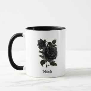 Vintage Gotische Zwarte Rozen Persoonlijk Mok
